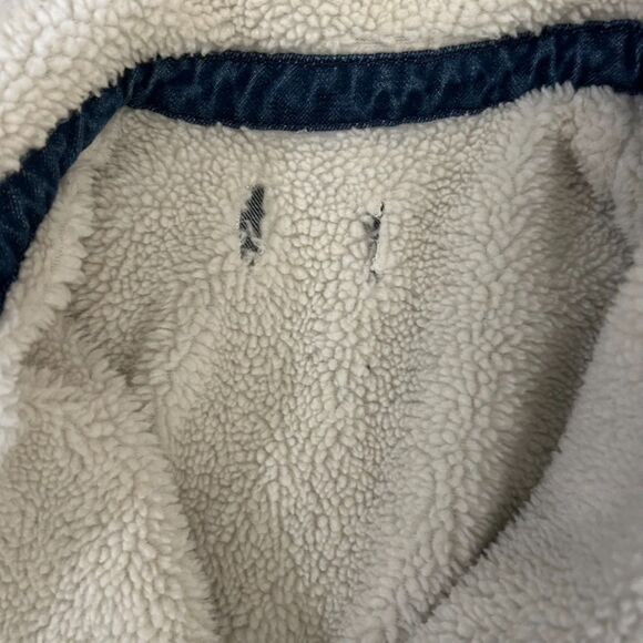 J.Crew, Shearling Lined, Collared, Wide Denim Jacket, sz S/M, Heritage, Rustic - Picture 6 of 6